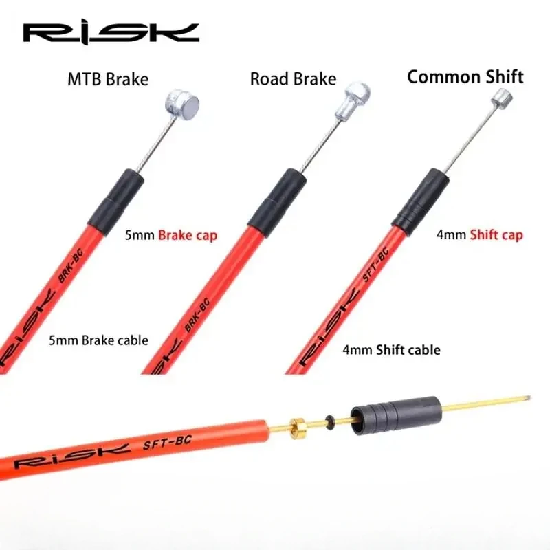 20pcs Bicycle Basic Cable End Caps 4mm Shift 5mm Brake Cable Cover Dustproof Bicycle Brake Shift Cable Cover