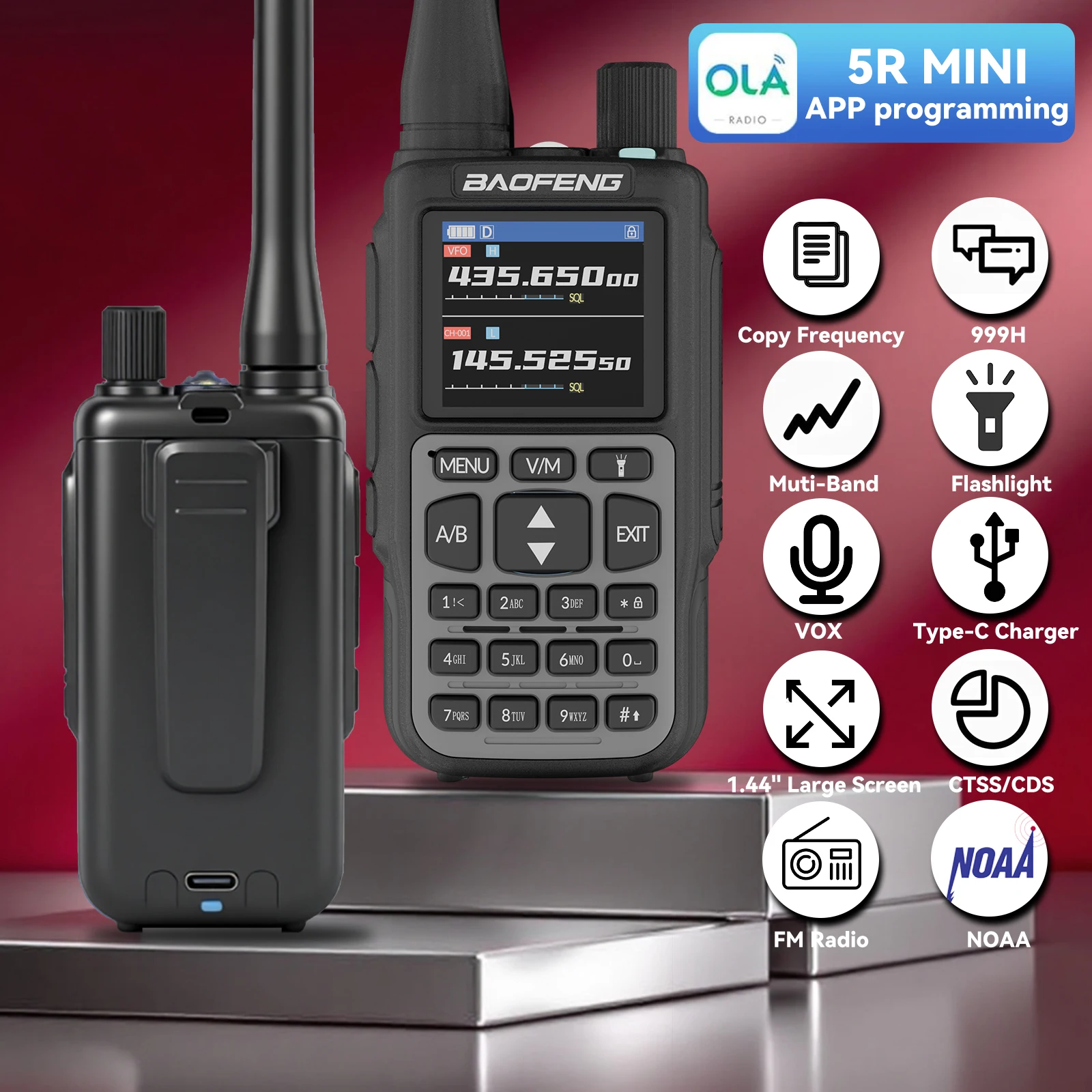 BAOFENG UV-5R ミニ2個パック デュアルバンドトランシーバー