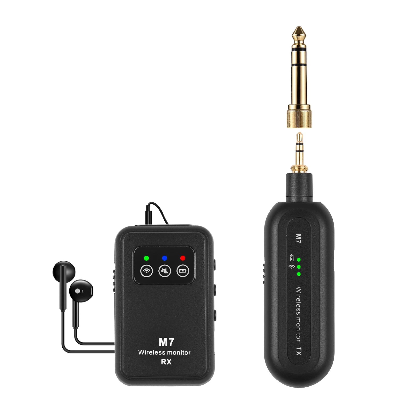 

2.4G Wireless In-Ear Monitor System Stereo 90° Rotate Transmitter Receiver Set Automatic Pairing for Studio Band