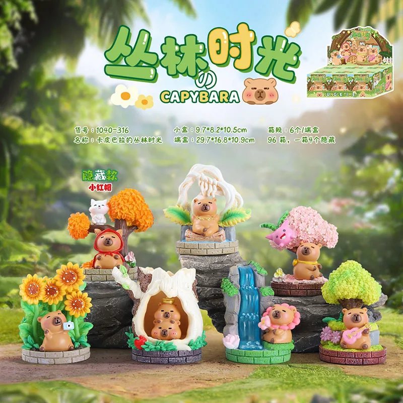 

Kawaii Capybara'S Jungle Time Blind Box Cartoon Creative Dolphin Doll Desktop Exquisite Ornament Cute Surprise Box Festival Gift