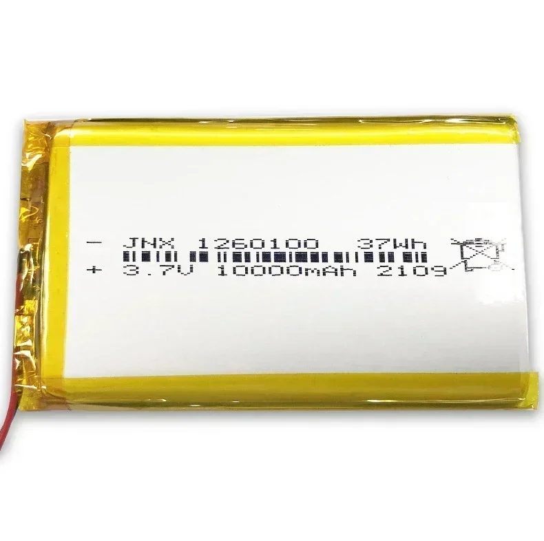 3.7V 10000mAh 1260100 Real Capacity Lithium Polymer Battery Large Capacity for Mobile Power Supply Bluetooth Speaker Tablet PC