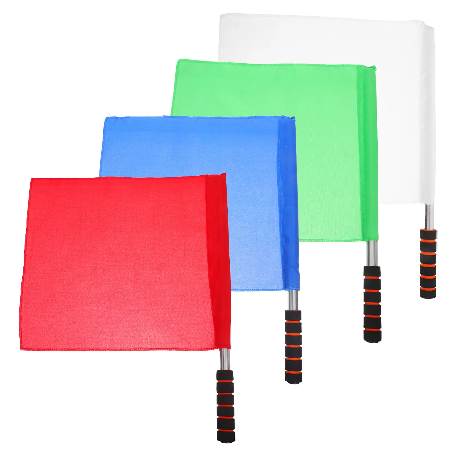 4Pcs Race Track Referee Flags Sponge Handle Signal Flags for Soccer Volleyball Linesman Judge Equipment Signal Flag