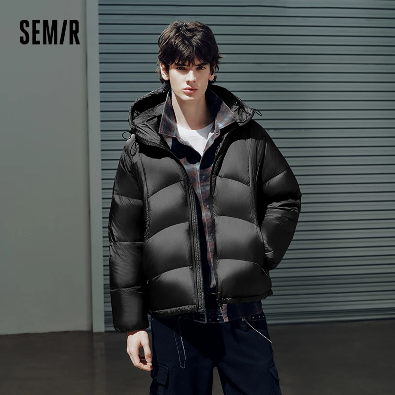 Semir Men Down Jacket Modern Style Outdoor Panel Design Hooded Water Repellent 2026 New Winter Daily Wear Urban Casual Style