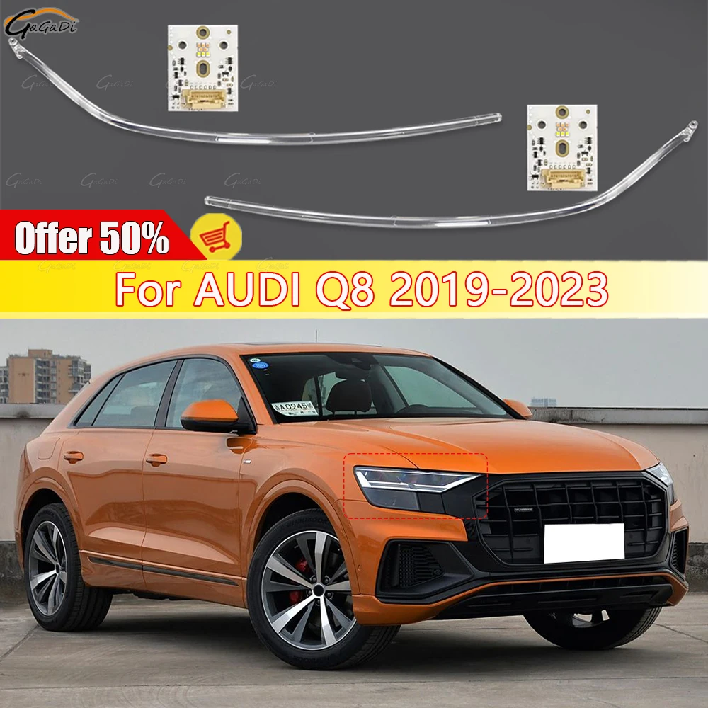 

Daytime Running Light Panel Light Guide Tube Fit For Audi Q8 2019-2023 Models Front Headlight Angel Eye Chip Board LED Module