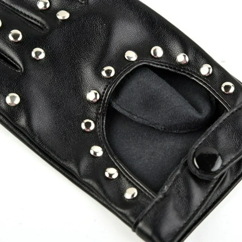 Перчатки Willow Nail Fashion Performance Pu Hollow Leather Half Finger Stage Steel Tube Dancer Bar Stage Street Dance Performance