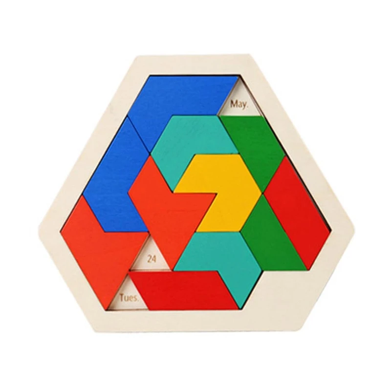 Calendrier quotidien en bois jeux Puzzle blocs Puzzle jouet bloc en bois pour les enfants