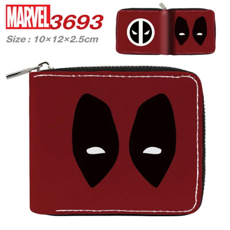 MINISO Disney Marvel Spider-Man Short Zipper Wallet Student Pu Folding Leather Wallet Boys Card Holder Coin Purse Men Wallet