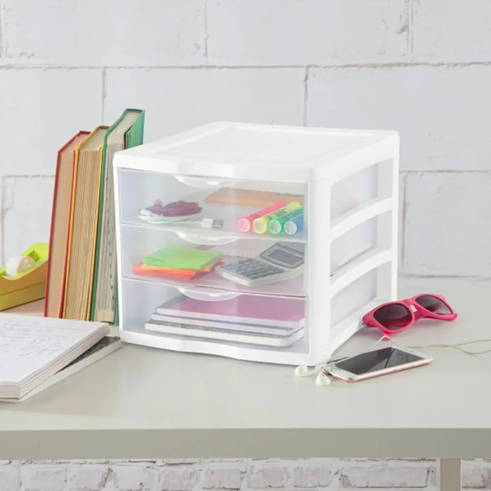 ClearView Compact Stacking 3 Der Storage Organizer System, (8 Pack)