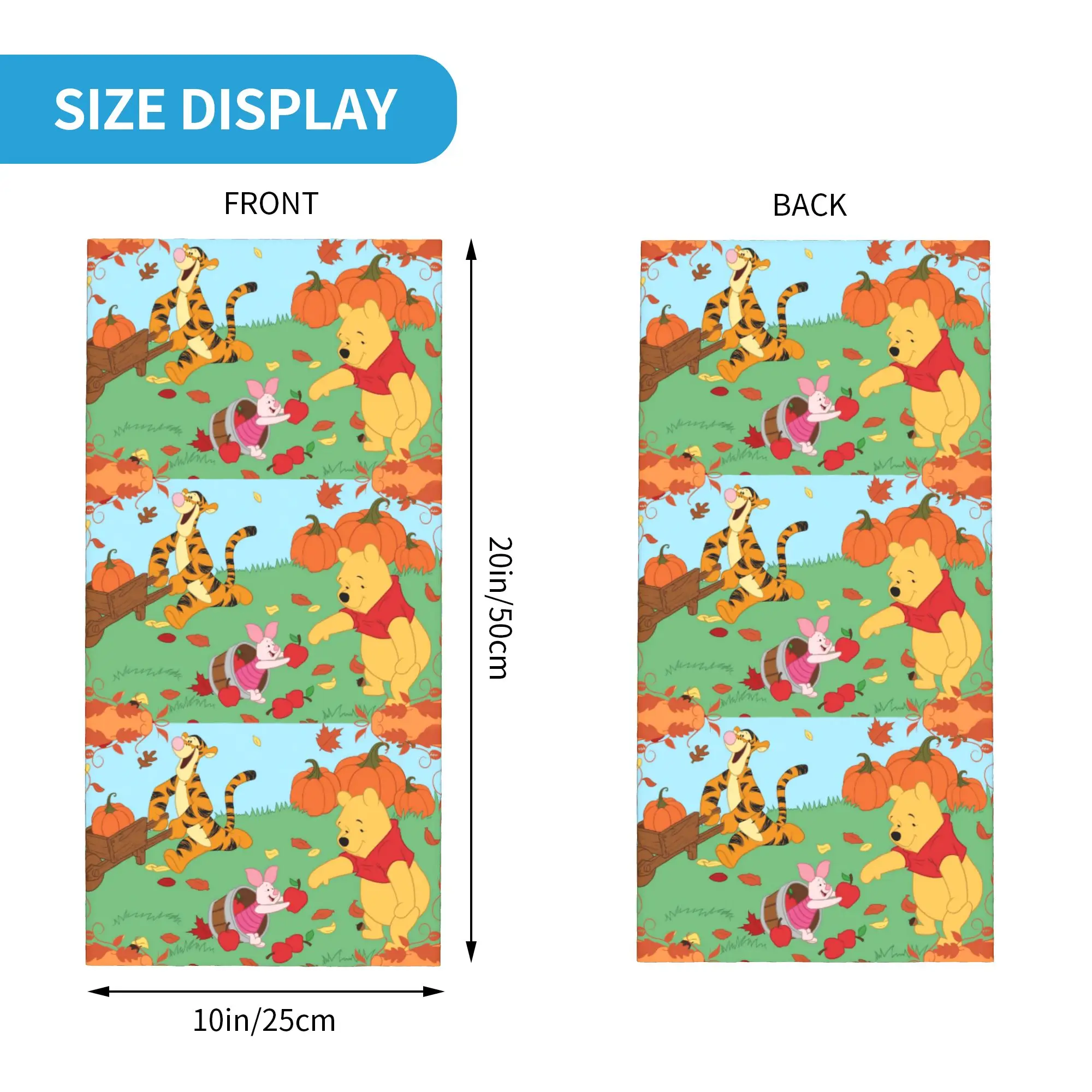 Custom Fall W-Winnie The P-Pooh Neck Gaiter Women Men UV Protection Winter Cartoon Bandana Scarf for Cycling