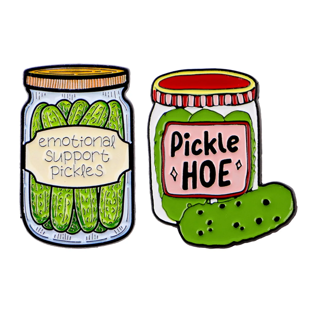 Concomino encurtido, alfileres esmaltados, broche de Metal, mochila, sombrero, bolso, insignias para Collar, regalos de colección de joyería de moda para hombres y mujeres, 2 unids/set