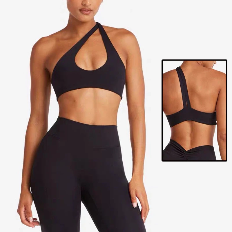 Sexy Women's Front Cross Hollow Yoga Bra Beaut Back Two-way Wear Training Bra High-end Vest Breathable Sportswear Gym Bra