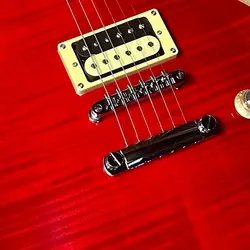 High quality red Electric Guitar,  Flame Maple Top, Rosewood Fingerboard, In stock