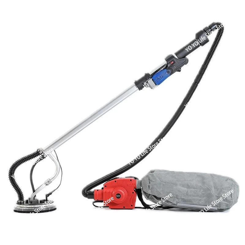 710W 1.6m Telescopic Long Pole Wall Grinding Machine Disc Sanding Machine Electric Wall Sander Polisher With LED Light 220V