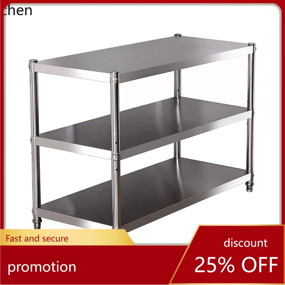 

H1Stainless Steel Shelf, Kitchen Storage Rack, 3-Tier Shelving Units and Storage Standing Shelving Work Table for Kitchen Garage