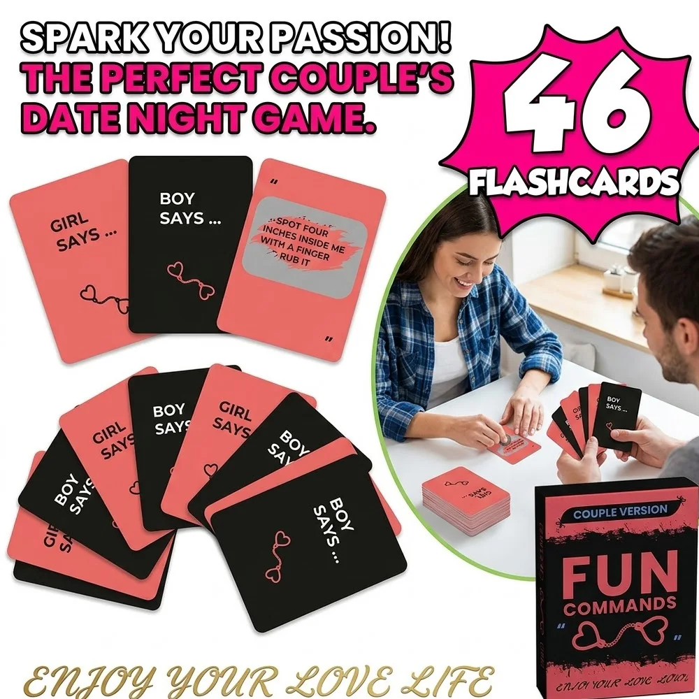

Adult Fun Commands Scratch Off Cards for Couples - 46 Sexy Challenges & Games - Romantic Gift for Anniversary, Valentine's Day