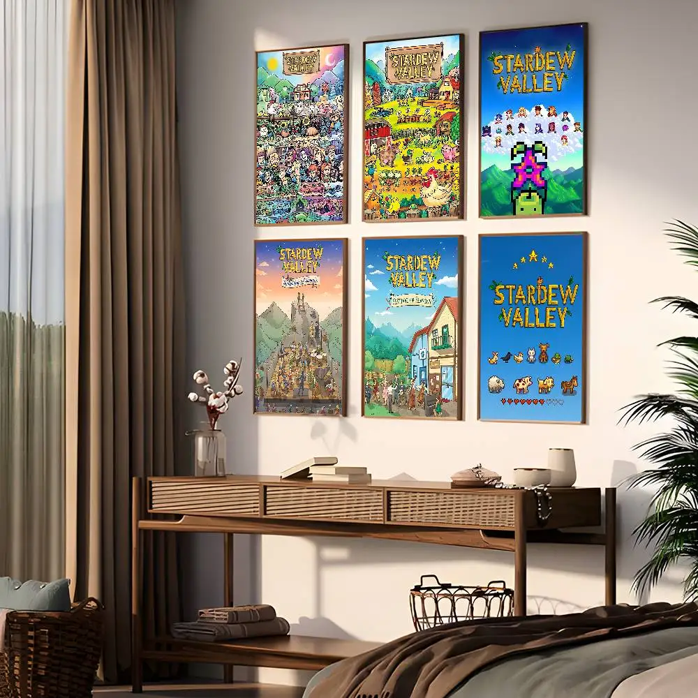 Spiel S-Stardew Valley Klassische Vintage Poster Decoracion Malerei Wand Kunst Weiß Kraft Papier Kawaii Zimmer Dekor