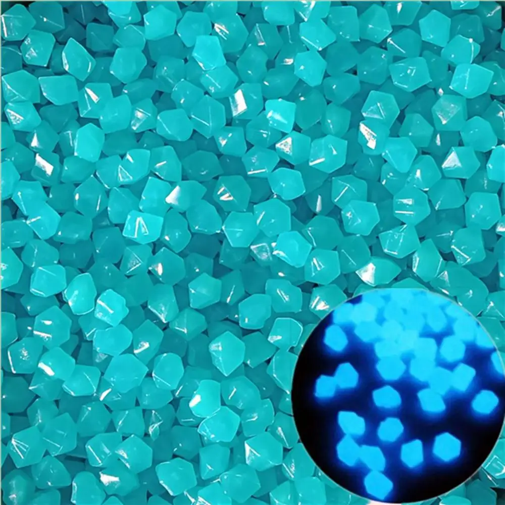 Wide Use Rhombus Safe Glow In Dark Luminous Stones Aquarium Ornament Decorative Pebbles Lawn Decor