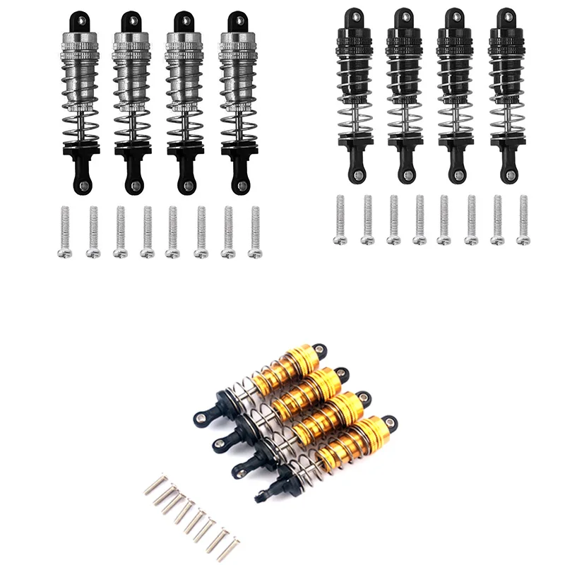 Metal Shock Absorber Damper Substituição, Wltoys 144001, 1:14 RC Drift Racing Car Parts, 4pcs