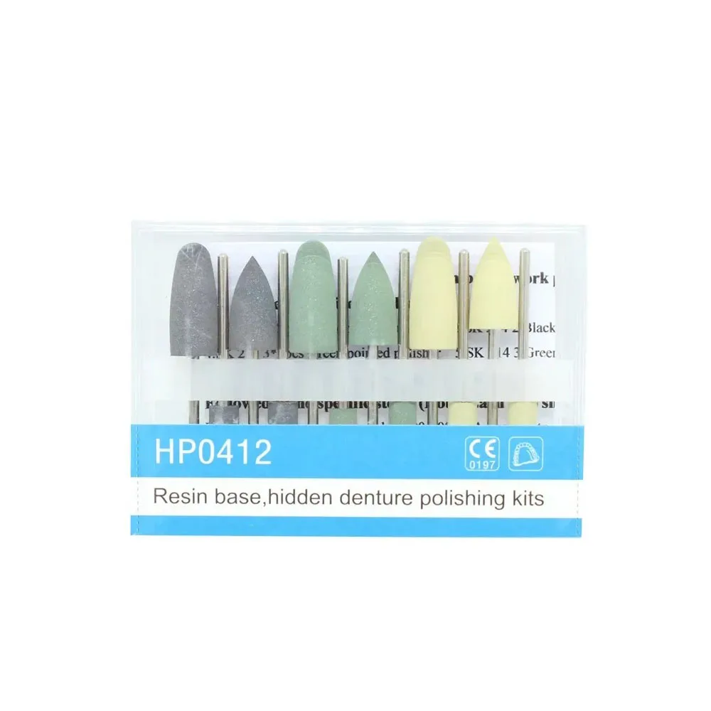 HP0412 12pcs/Kit Dental Resin Base Hidden Denture Polishing Kits for Low Speed Contra Angle Handpiece Denspay Dentistry Tools