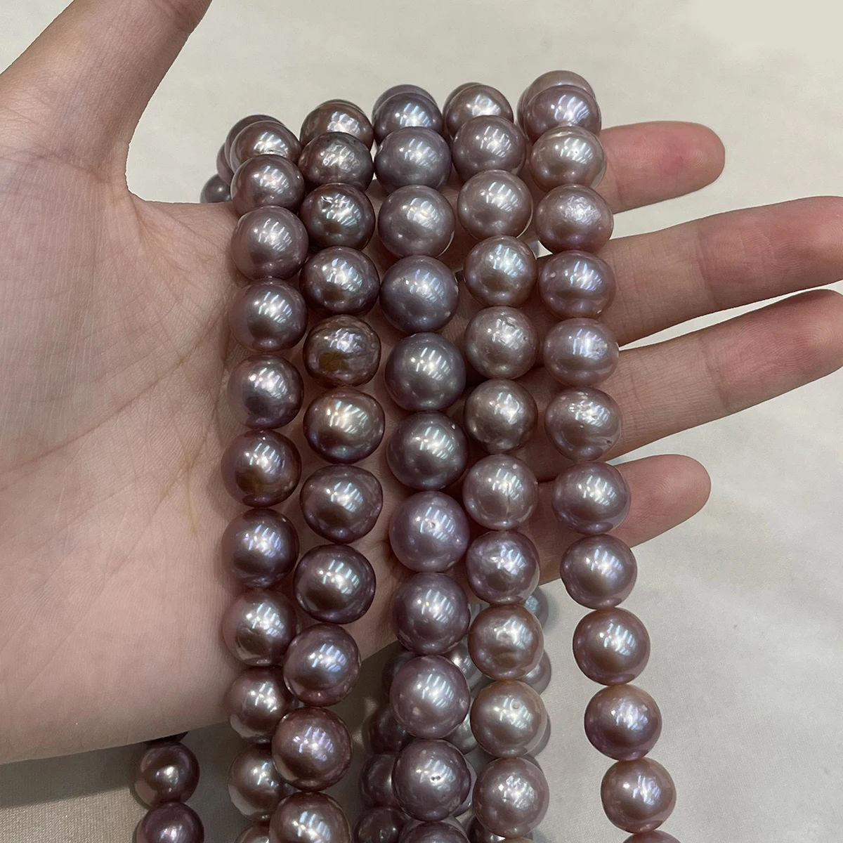 Natural Freshwater Pearl Big Round Purple Beads—Size 10–12mm Women Jewelry Making DIY Necklace Bracelet Earrings Accessory