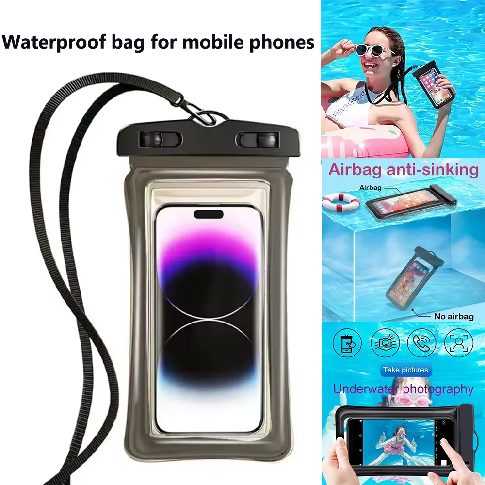 1-10 SZT. Wodoodporny Pokrowiec na Telefon z Ekranem Dotykowym, Hermetyczny Worek do Pływania/Dostaw, Wytrzymały Wodoodporny Futerał z Folią Dotykową