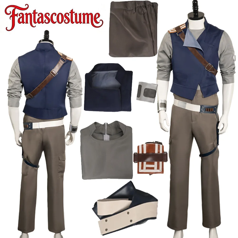

Cal Kestis Cosplay Survivor Costume Movie Space Battle Adult Men Vest Jacket Pants Outfits Halloween Carnival Disguise Clothing