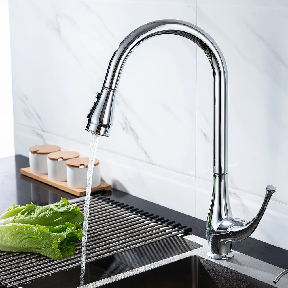 SKOWLL Kitchen Faucet with Pull Down Sprayer MultiFunction Single Hole Bar Faucet  Modern Vessel Sink Faucet Mixer Tap 8011