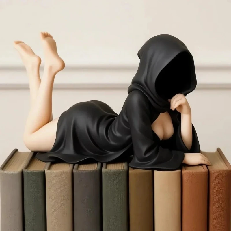 Figura de Reina Gótica 3D con Túnica Negra, Escultura para Estantería, Estatuas Sentadas Espeluznantes, Adornos de Escritorio, Regalos Misteriosos, Estatua de Halloween