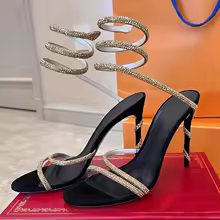 Star style Luxury Crystal Snake Coiled Women Sandals Sexy Stiletto High heels Gladiator Sandals Summer Fashion Party Prom Shoes - AliExpress 