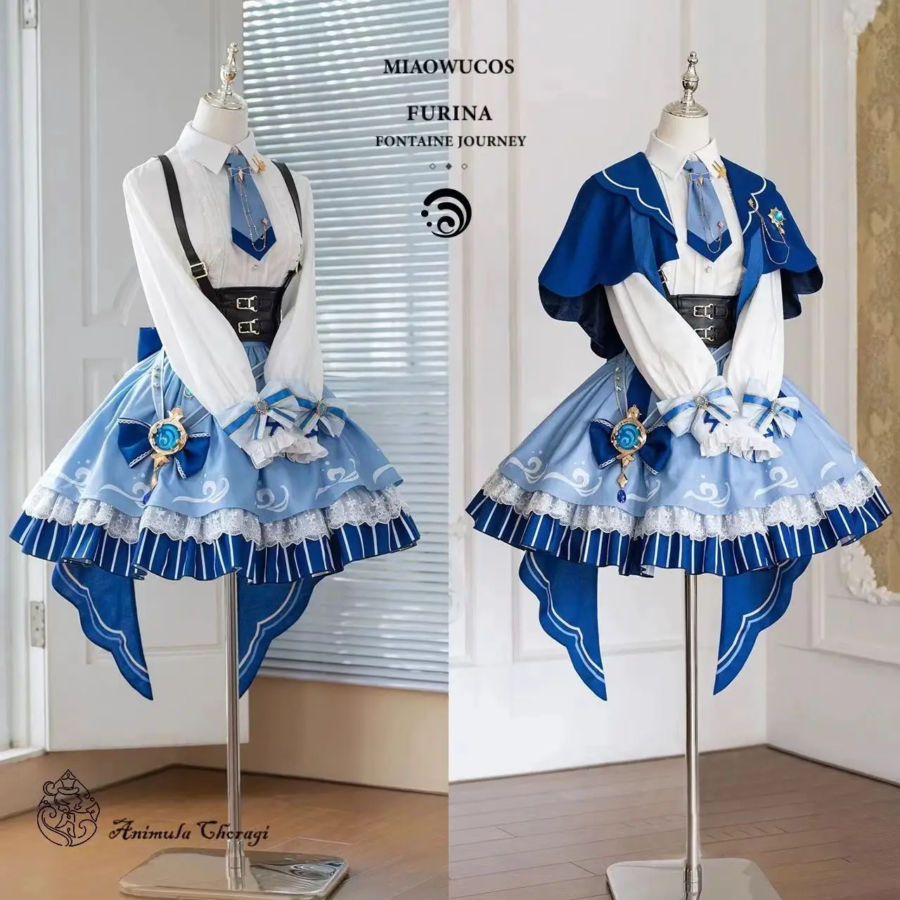 Japan COS Genshin Impact  Focalors Furina Cosplay Costume Hot Game Furina de Fontaine School Halloween Dance Role Play