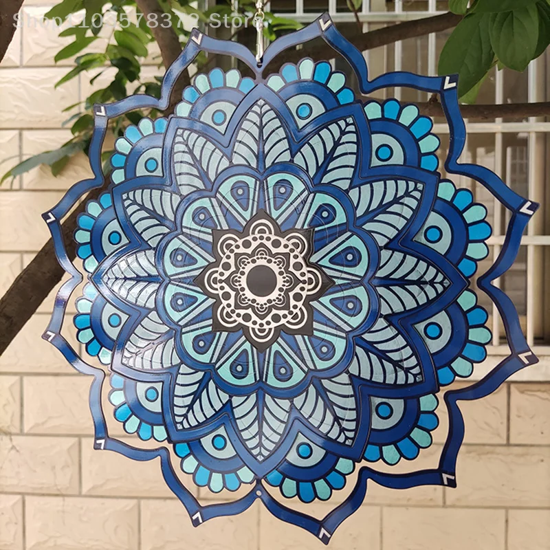 

Foldable Mandala Doodlerotating Wind Chime 3d Wind Chime Mandala Wall Hanging Decor Outdoor Garden Pendant Creative Gift For Kid
