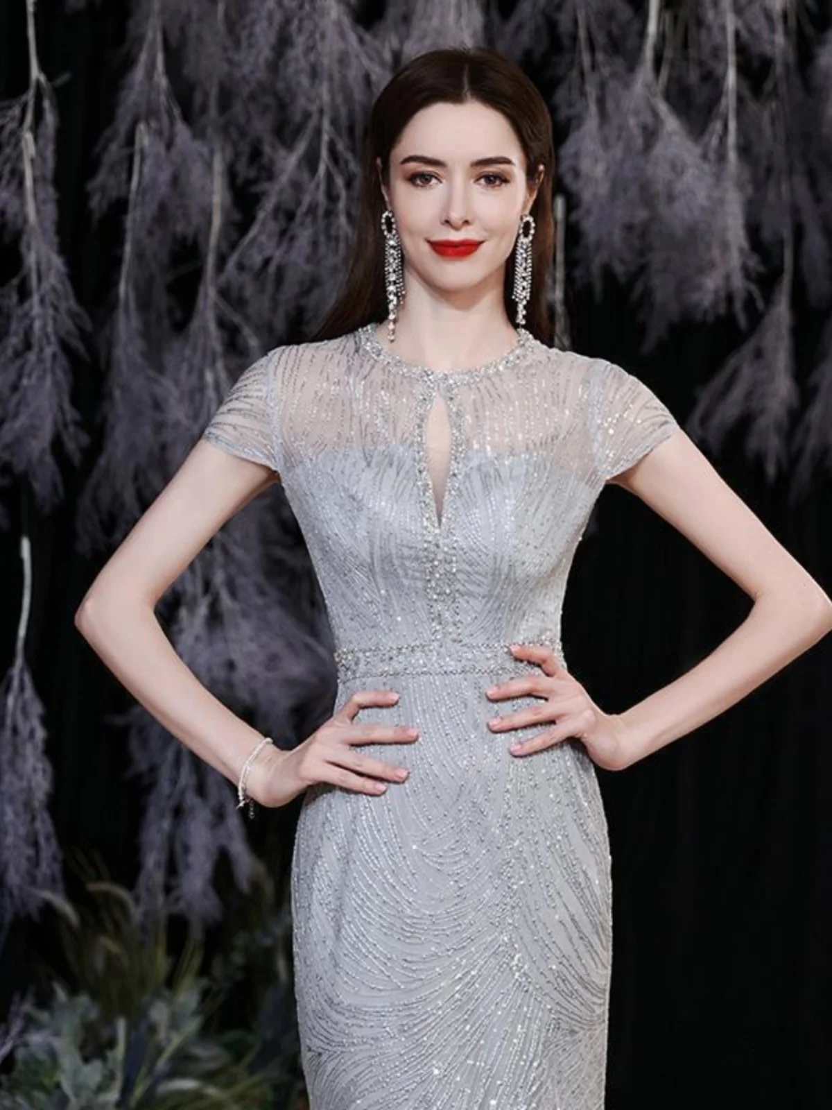

Ele Long Evening Gown Women's Fi Tail Dr Sexy Ele Sle Par Dr High Waist ort Sve Color
