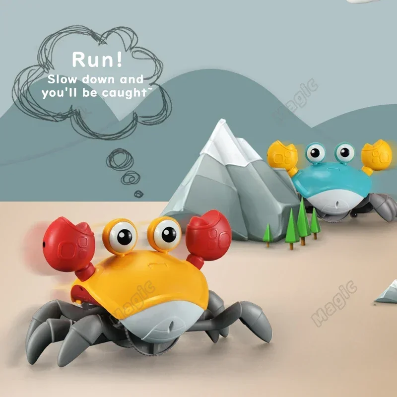 Escape Crab Auto-sensing Function Children Crawling Avoiding Obstacles Electronic Pet With Music Baby Walking Toy birthday Gifts