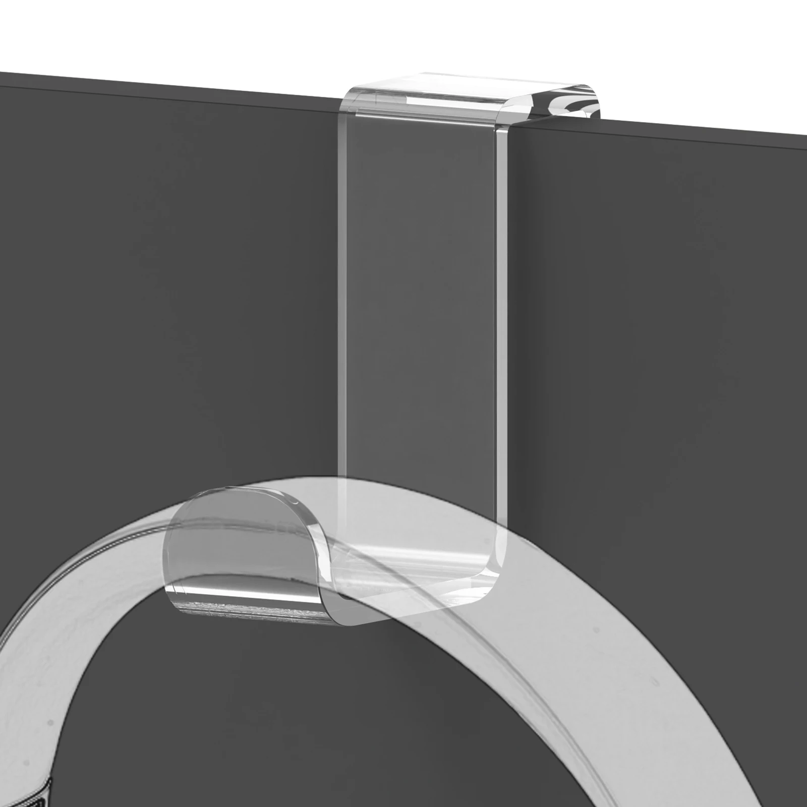 

Geekria Headphones Cubicle Wall Hanger, Headphone Office Divider Hook Holder, Office Partition Panel Headset Hanger (Clear)