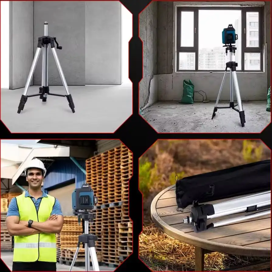 1M/1.2M/1.5M مستوى الليزر ترايبود سبائك الألومنيوم قابل للتعديل ارتفاع سميكة حامل ثلاثي القوائم #2