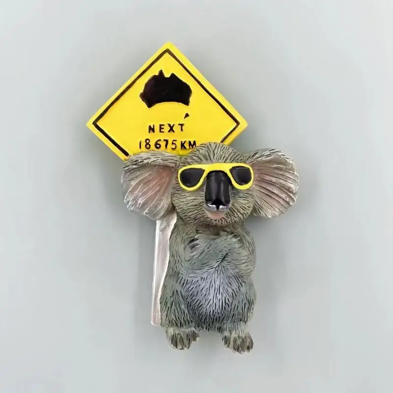 Australian Tourism Commemorative Creative 3D Sunglasses Koala Road Signs Decorative Crafts Magnetic Refrigerator Stickers Gift