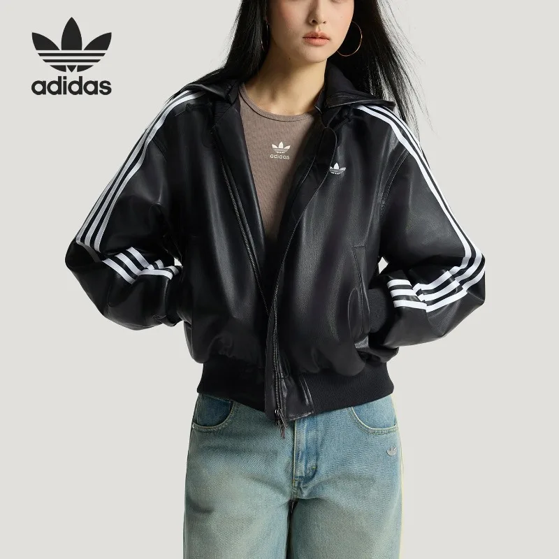 Adidas Clover Women's Daily Hooded Warm and Durable Casual Cotton Wear KU6857