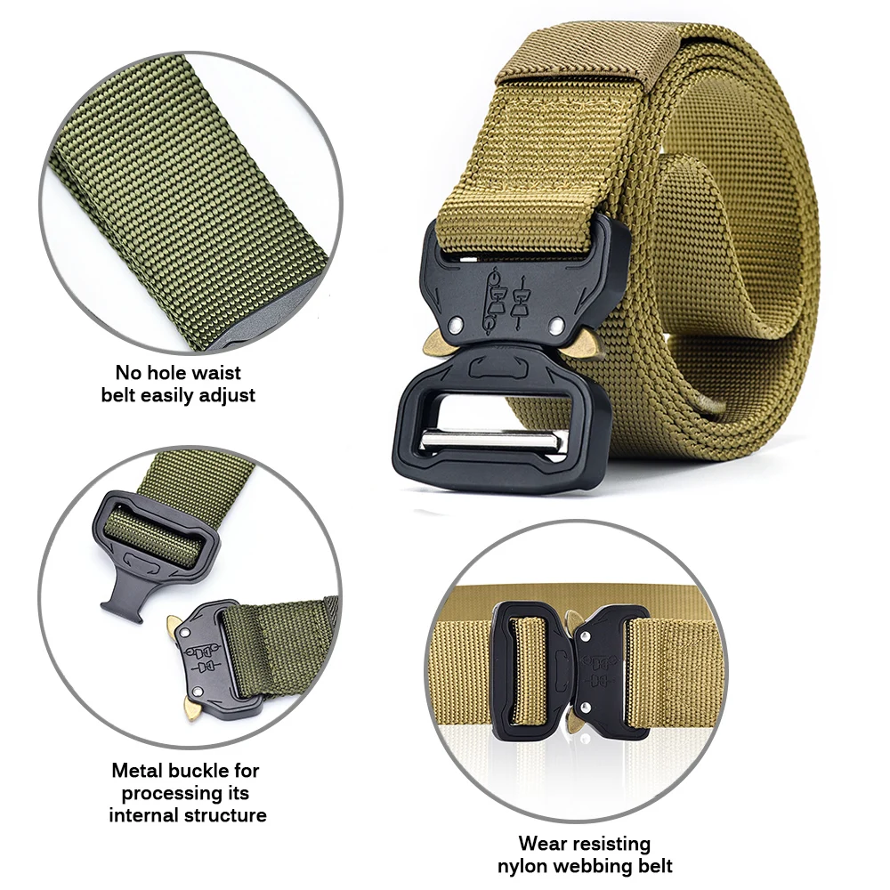 Tactical Belt Set Military Nylon Outdoor Belts Men Training Belt Metal Tactical Strap Sets Hunting Accessories