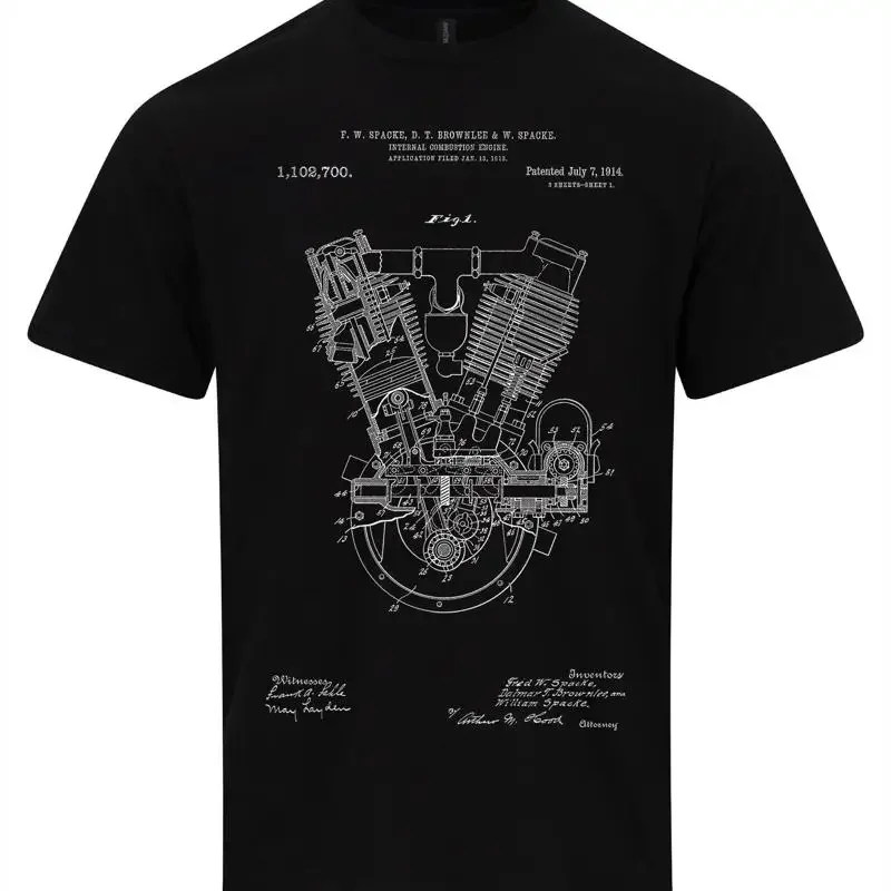 Motorcycle Internal Combustion Engine Patent T-Shirt