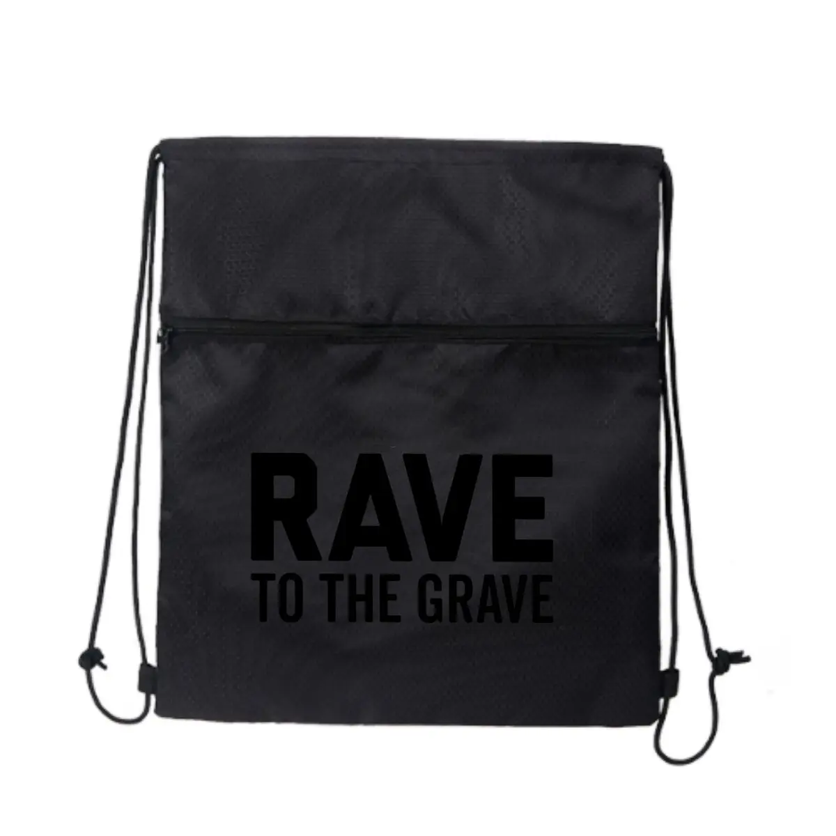 

«RAVE TO THE GRAVE» EDM Quote Art Фитнес Рюкзак Магазин на шнурке Карманный Пеший туризм Кемпинг Мужчины Женщины Спортивные сумки