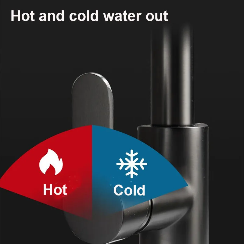 صنبور مطبخ من الفولاذ المقاوم للصدأ بخاخ بفتحة واحدة 360 صنبور خلاط حوض دوار مع رأس رش تدفق للطهي والتنظيف