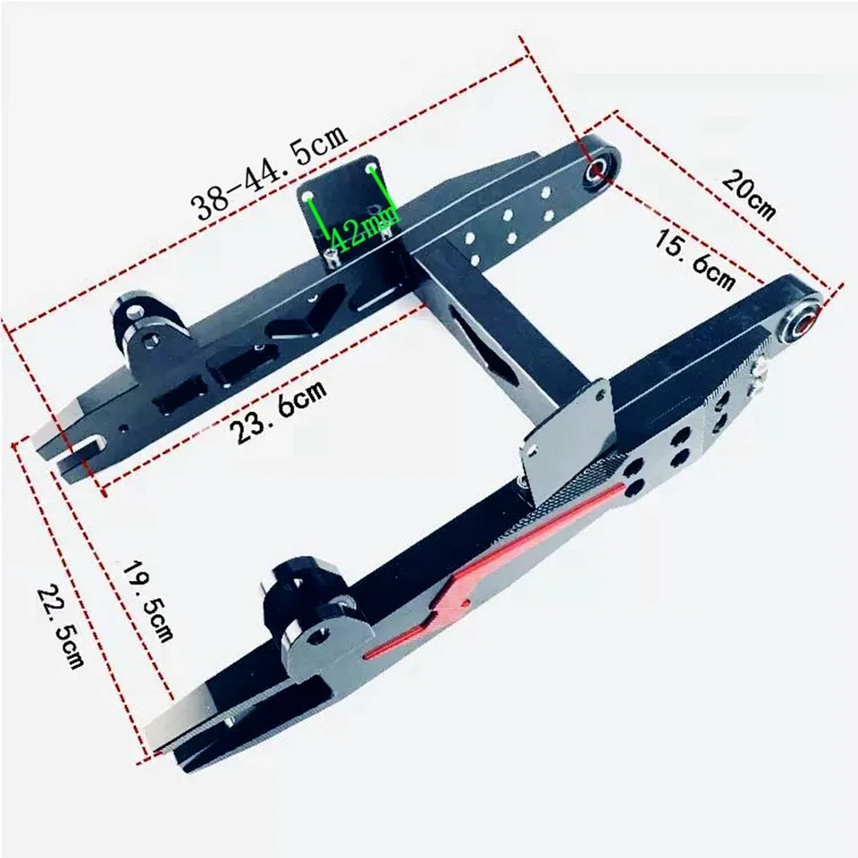 Motorcycle E-scooter Suspension Swing Arm CNC Aluminum Alloy Adjustable Arrow Shaped Rear Flat Fork for Modification Mainland