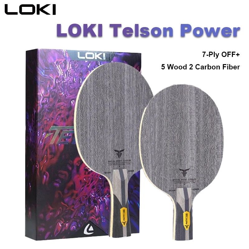 

Лезвие для настольного тенниса LOKI Telson Power из углеродного волокна, 7-слойное выключение + весло для пинг-понга, наступательное высококачественное лезвие для настольного тенниса с коробкой
