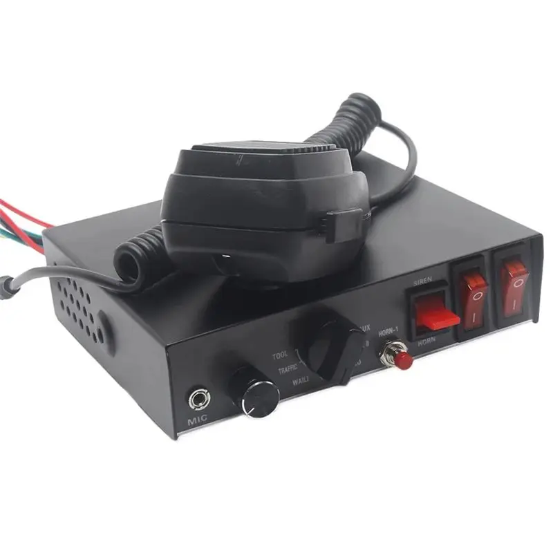 WF-200W 9 Sound Loud Warning Alarm Police Fire Siren Horn PA Speaker MIC System Microphone Fire Speaker Host