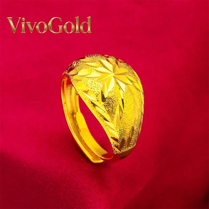 VivoGold Egg Ring for Women, 24K Gold, AU999 | Smooth egg on red rope with hidden "Fun" engraving.