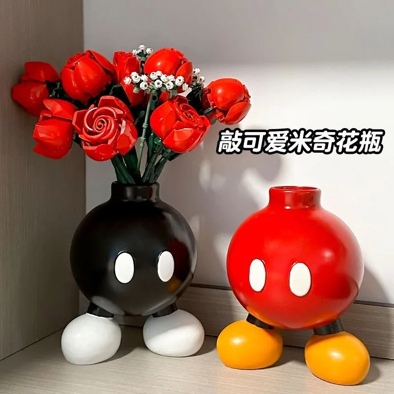 Mickey vaas animatie perifere high-end creatieve persoonlijkheid mode bloemstuk ornamenten kleine vaas geschenken groothandel