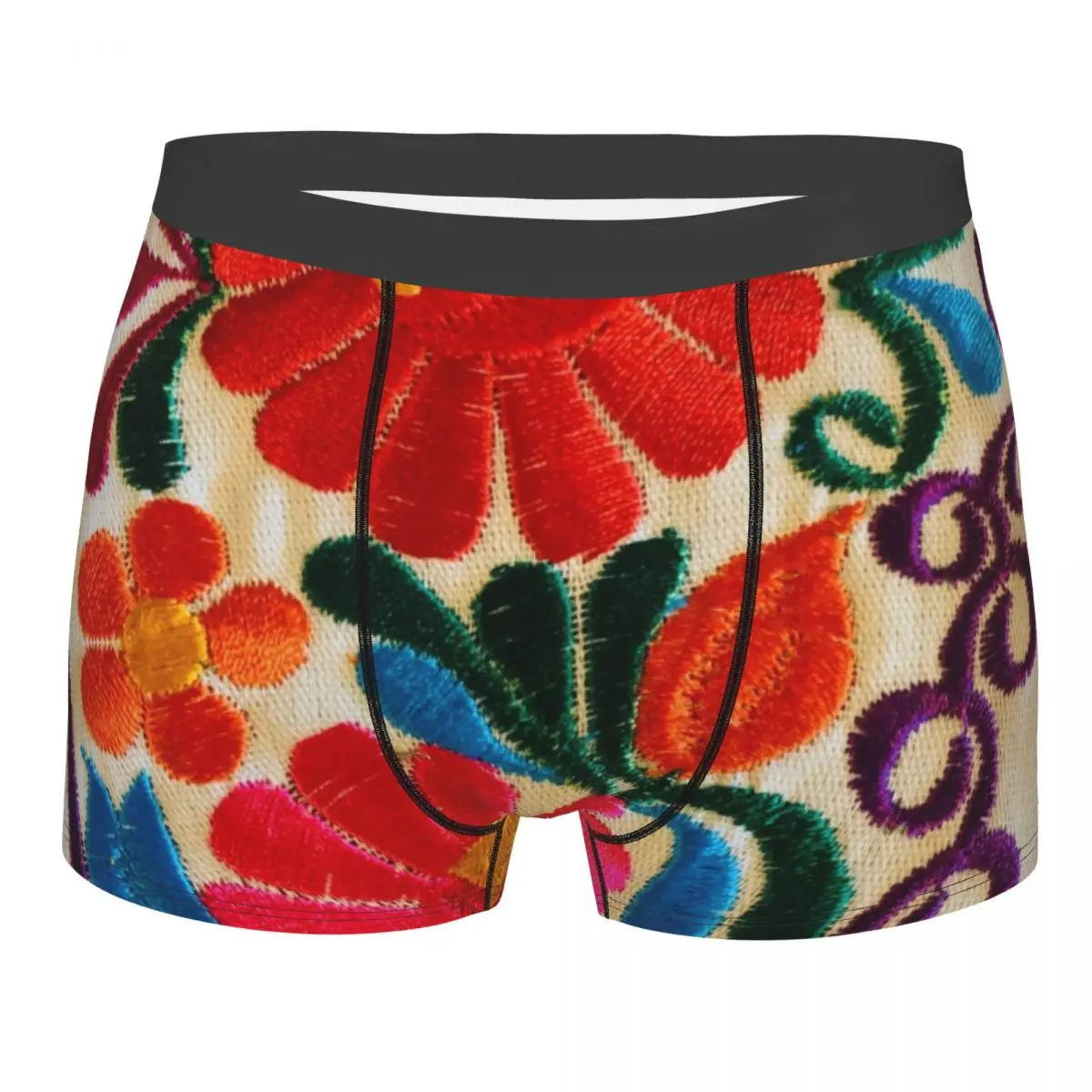 Custom Mexican Flowers Boxer Shorts Men 3D Print Male Breathbale Underwear Panties Briefs