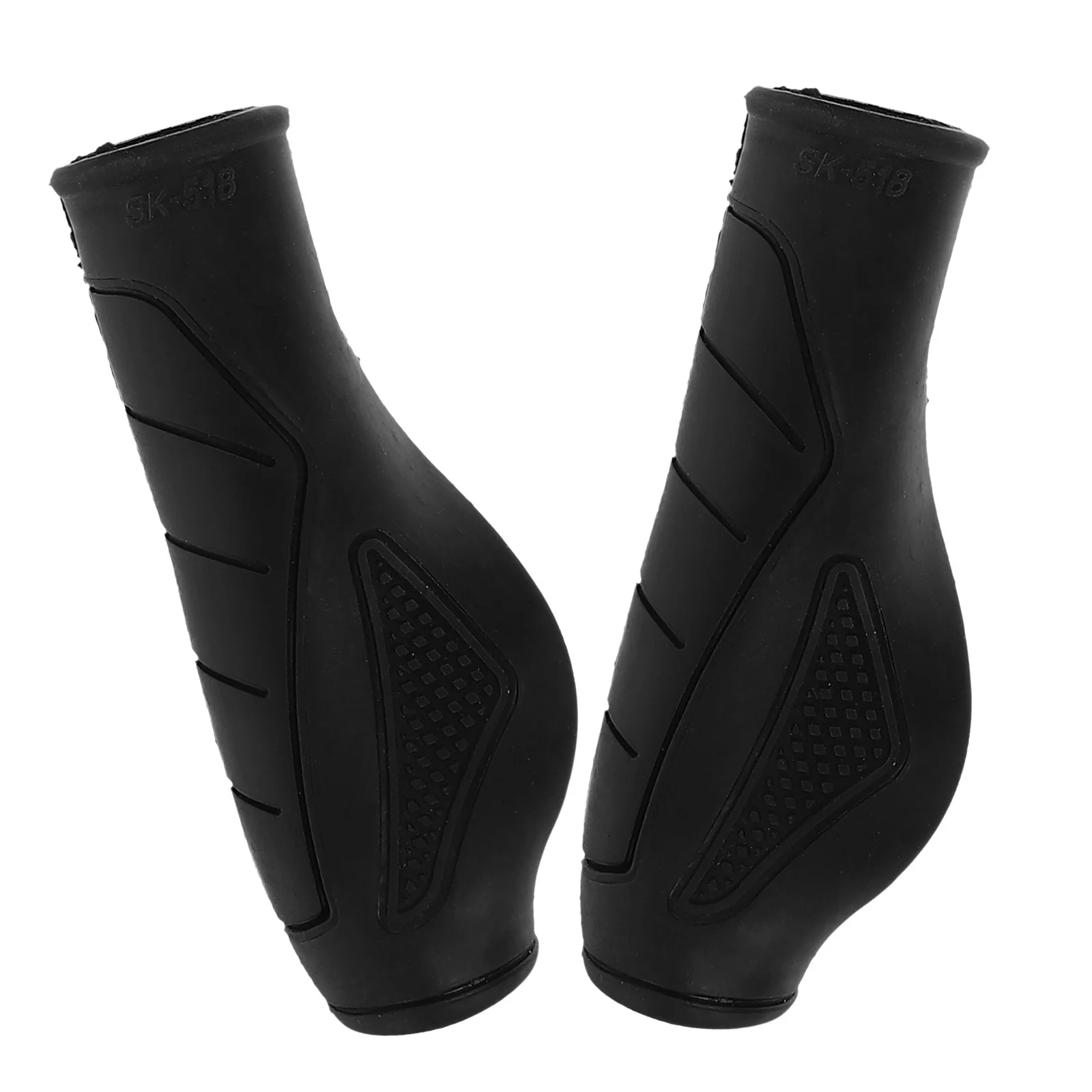 Anti-Skid Bike Grips 12x55x3cm Tpe Ergonomic Design Comfortable Grip Minimize Fatigue for Long Cycling Black Bike Grips