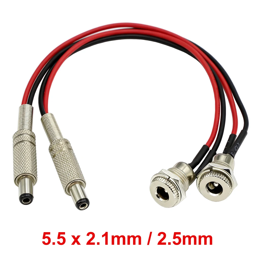 1Pcs DC099 5.5x2.1mm/ 5.5x2.5mm Male to Female DC Power Plug Socket Connector Adapter With 18AWG Cable Wires DC-099 20CM