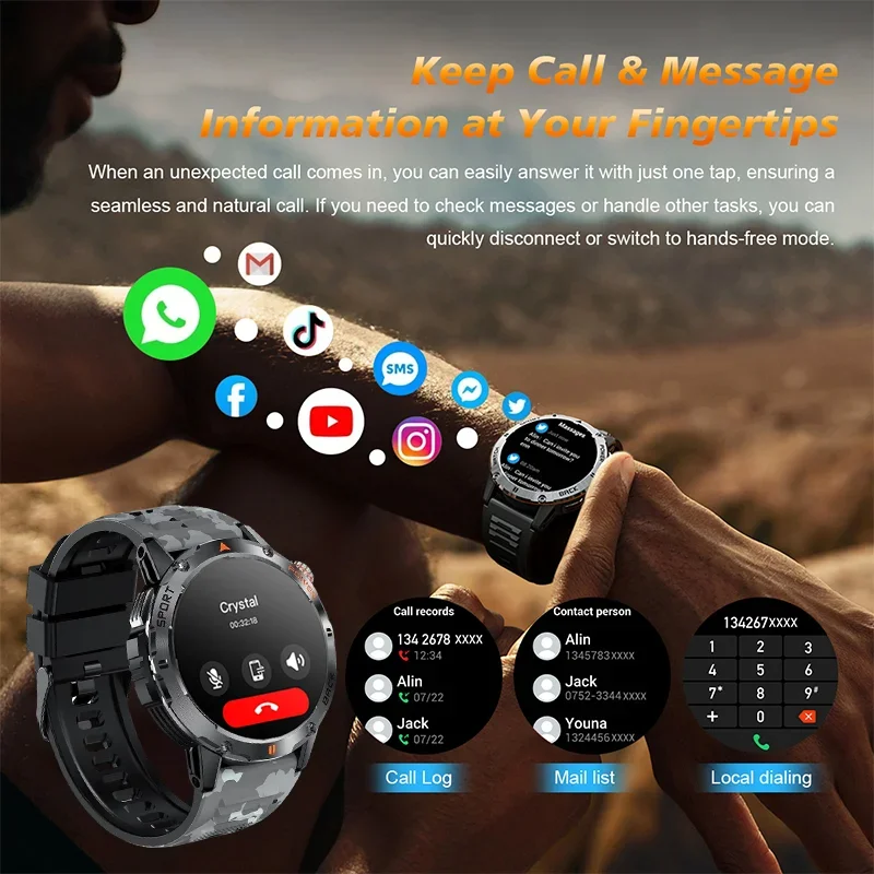 Xiaomi Mijia Smartwatch Kompas Outdoor Sport Bluetooth Oproephorloge Hartslagmeter Stemassistent Waterdichte horloges voor heren